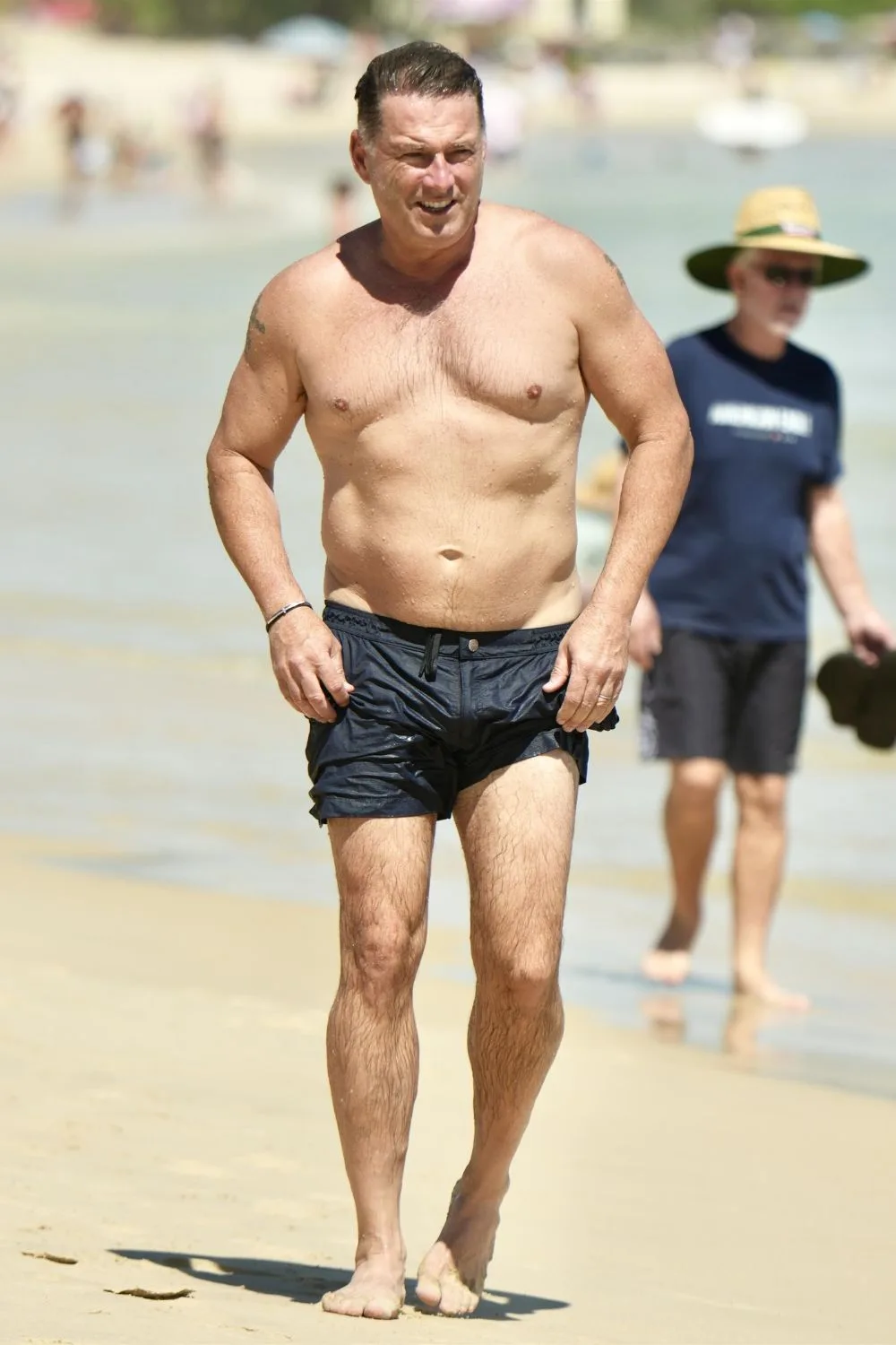 Slimmed down Karl Stefanovic at the beach