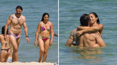 Sarah Roberts enjoys romantic beach day with new partner