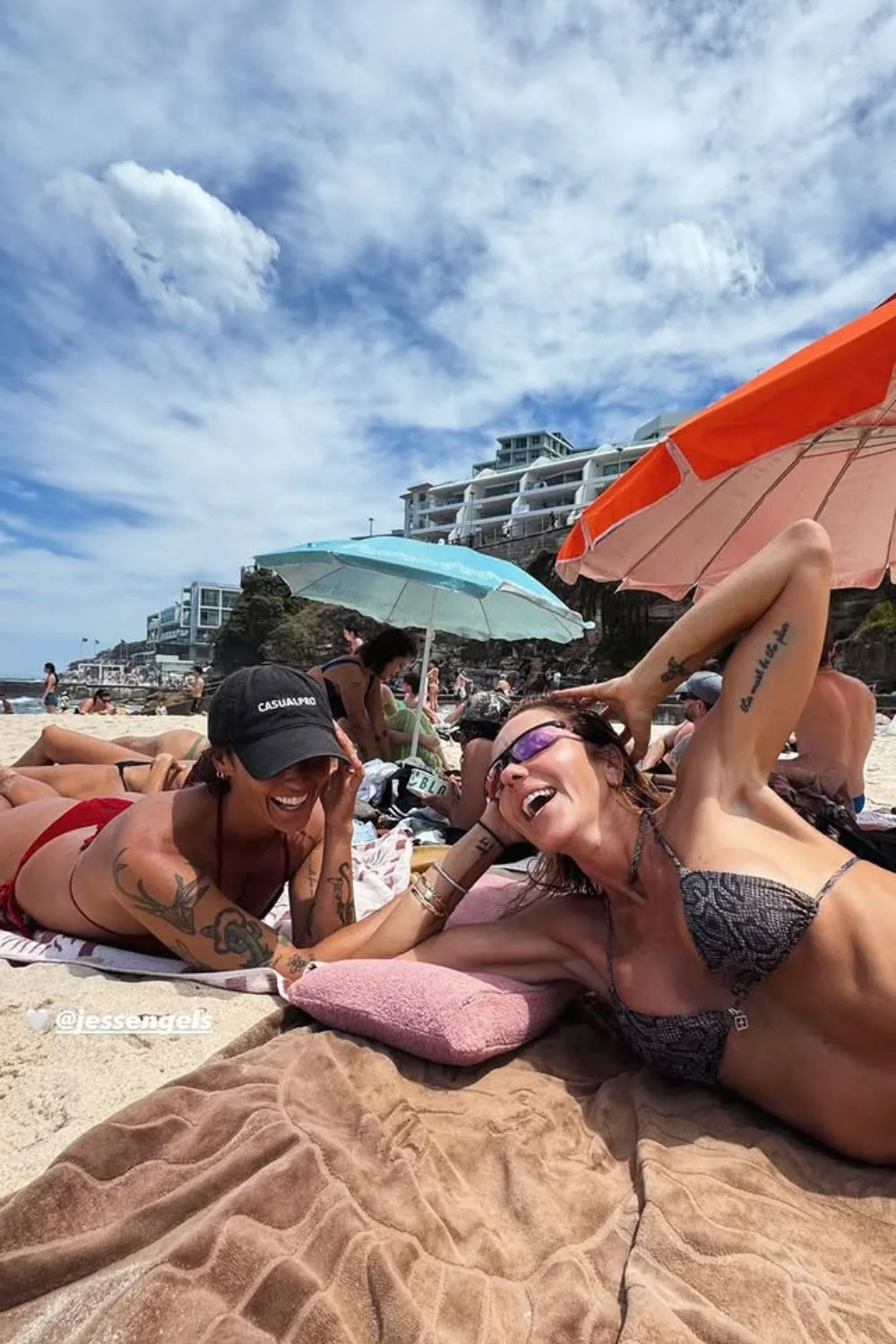 Pip Edwards and Jess Engels before the Bondi Beach terror attack