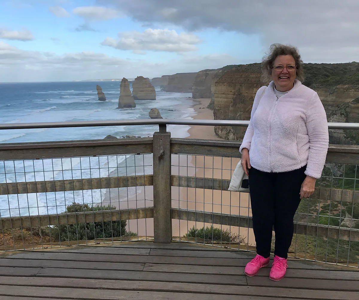 Me visiting the Twelve Apostles on the Great Ocean Road, Port Campbell, in 2018. (Image: Supplied)