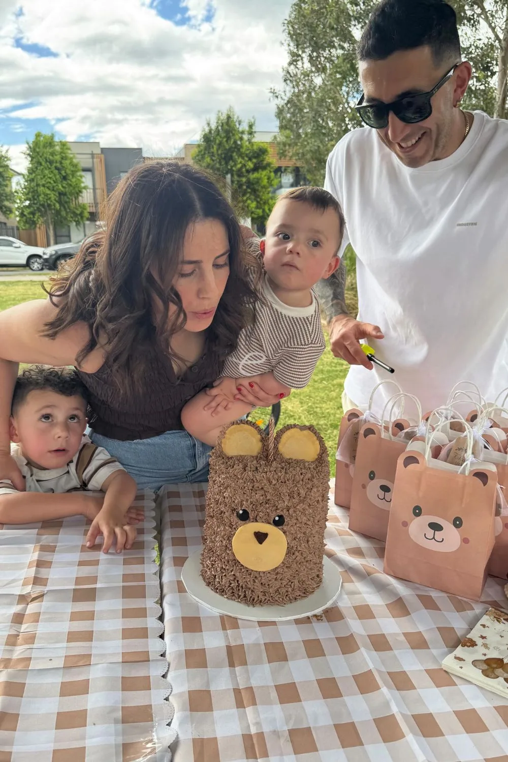 Sarah and George from The Block and their family