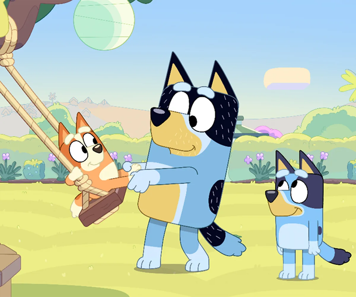 Bingo, Bandit and Bluey Heeler in Bluey.