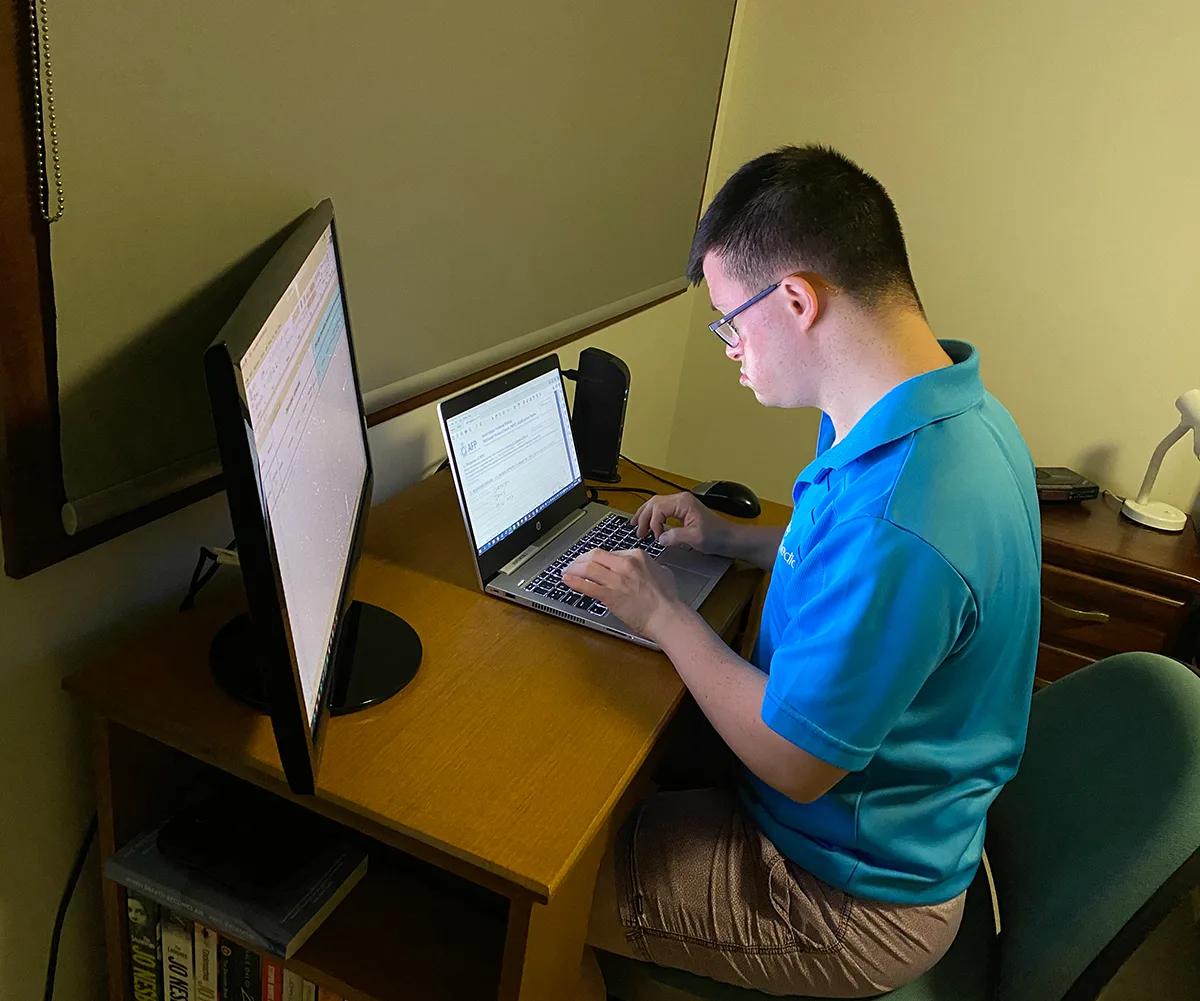 Ehren in his unit. (Image: Supplied)