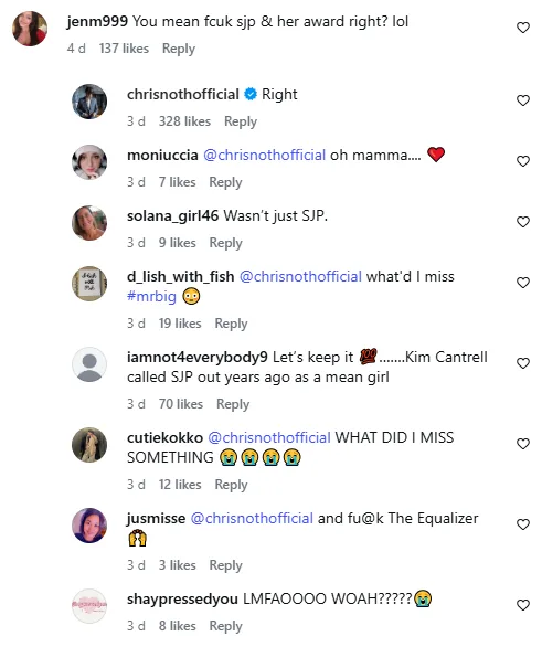 Chris Noth Instagram comments