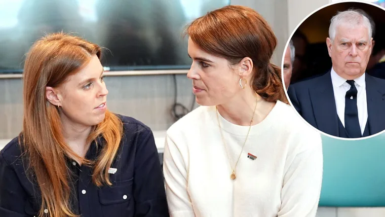 Princesses Beatrice and Eugenie, and Andrew Mountbatten-Windsor