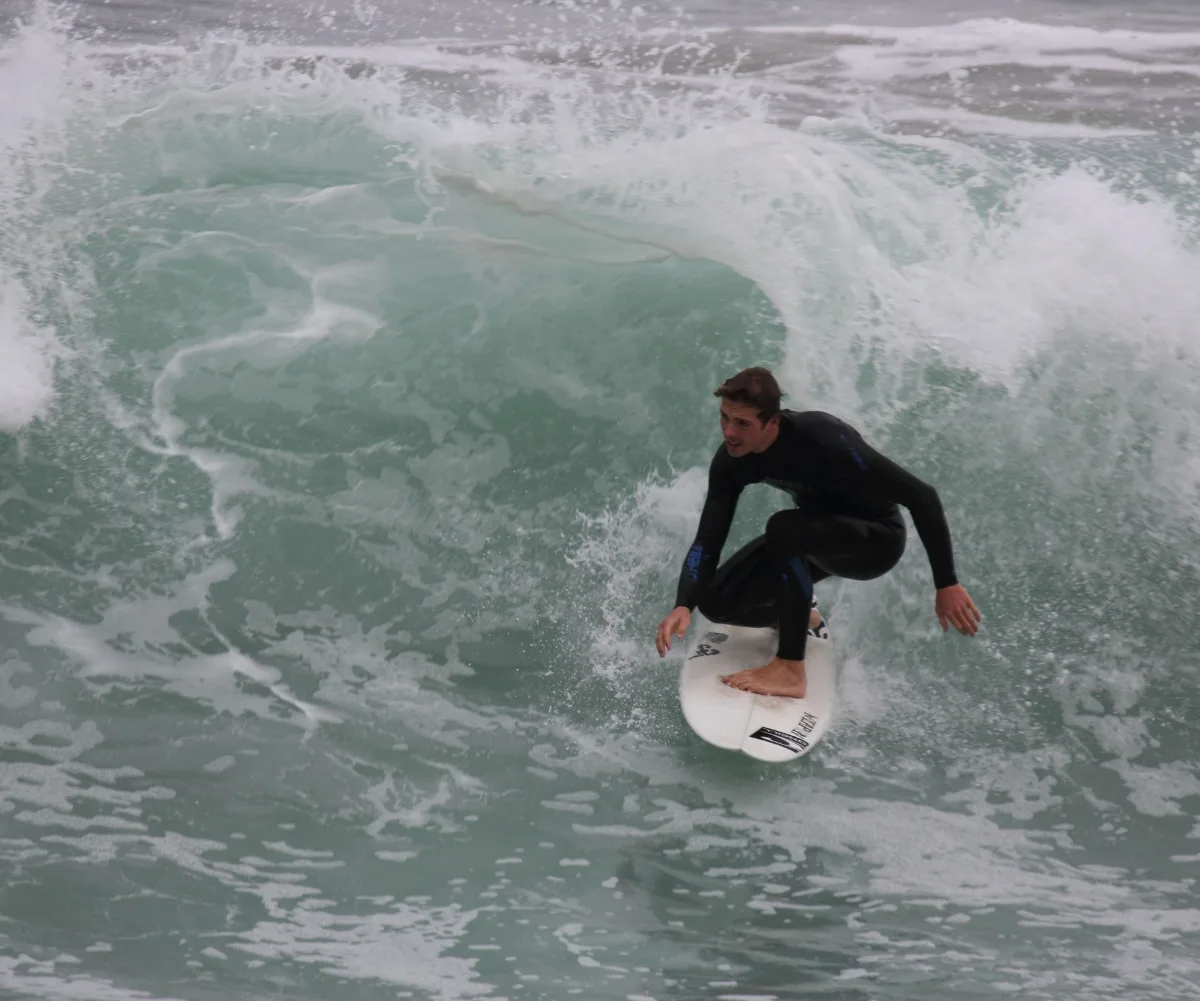A man surfing