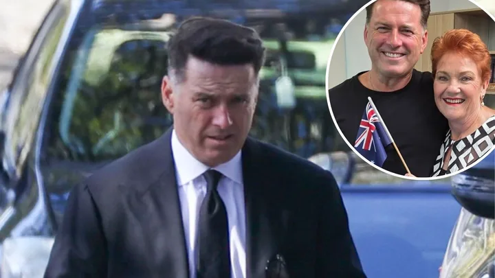 Karl Stefanovic, inset with Pauline Hanson
