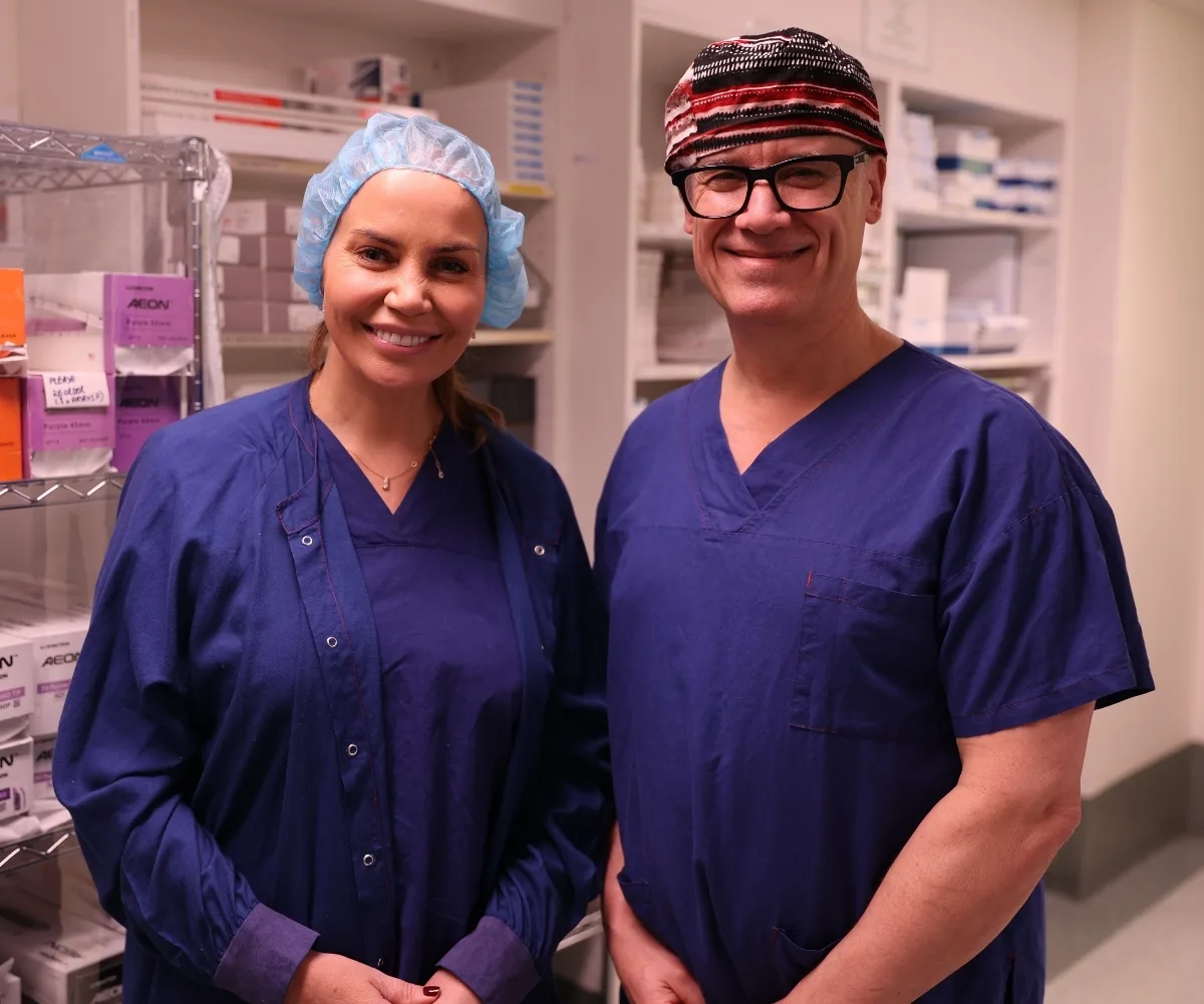 All smiles behind the scenes with Jen