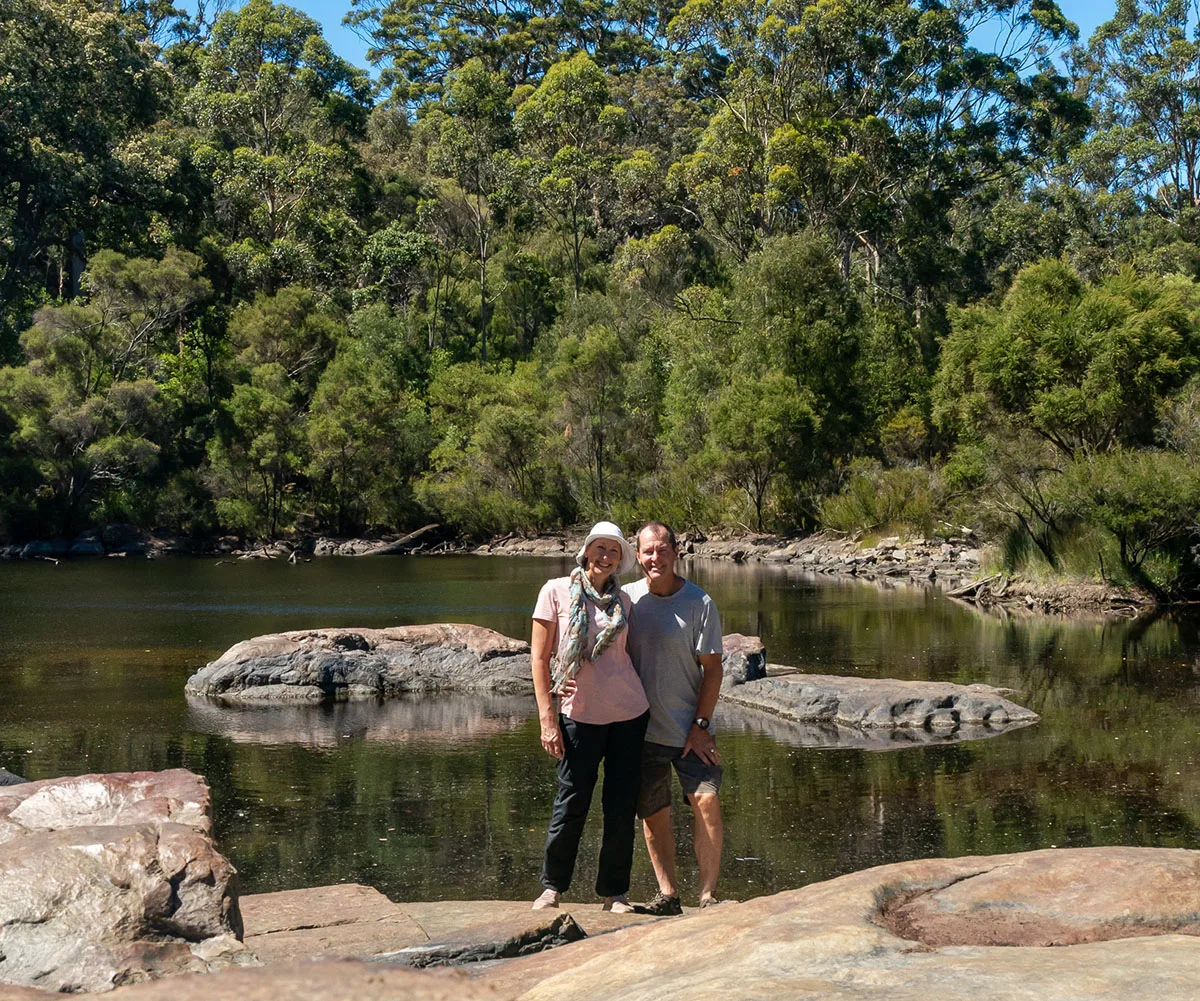 Lars and I on a camping trip in southern WA.2024. (Image: Supplied)