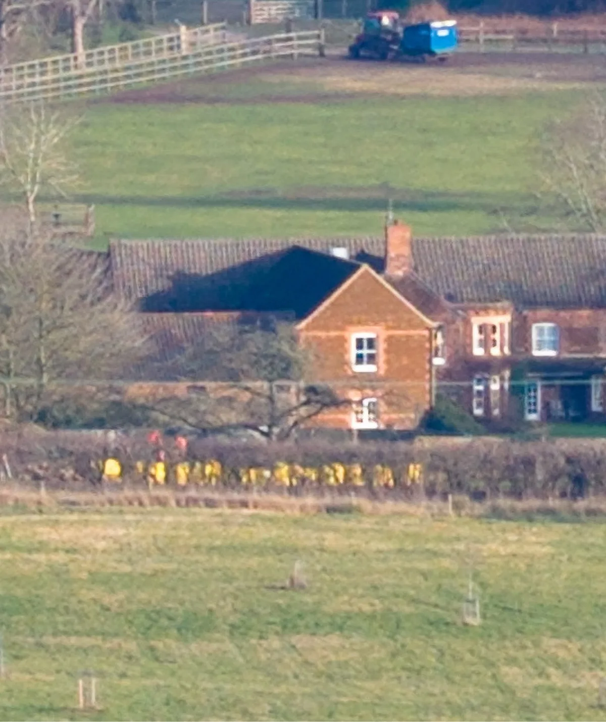 Home raided: Andrew has been living at Wood Farm for the last three weeks after being evicted from the Royal Lodge. (Image: Backgrid)