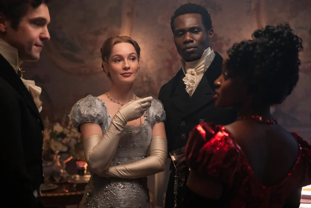 Hannah Dodd, Victor Alli and Masali Baduza star in season 4 of Bridgerton
