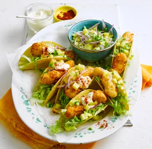 Crispy coconut fish tacos with pineapple salsa