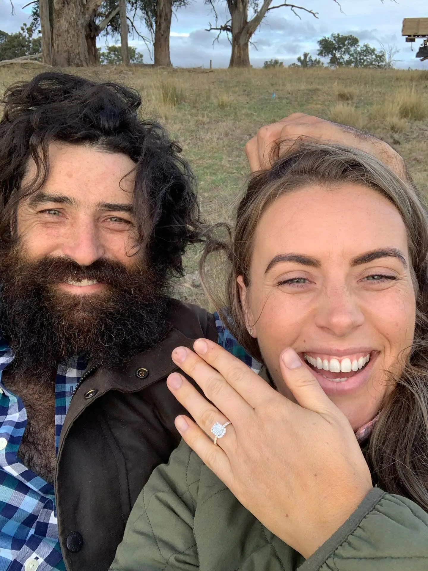 Farmer Benjamin and Hannah with a ring on