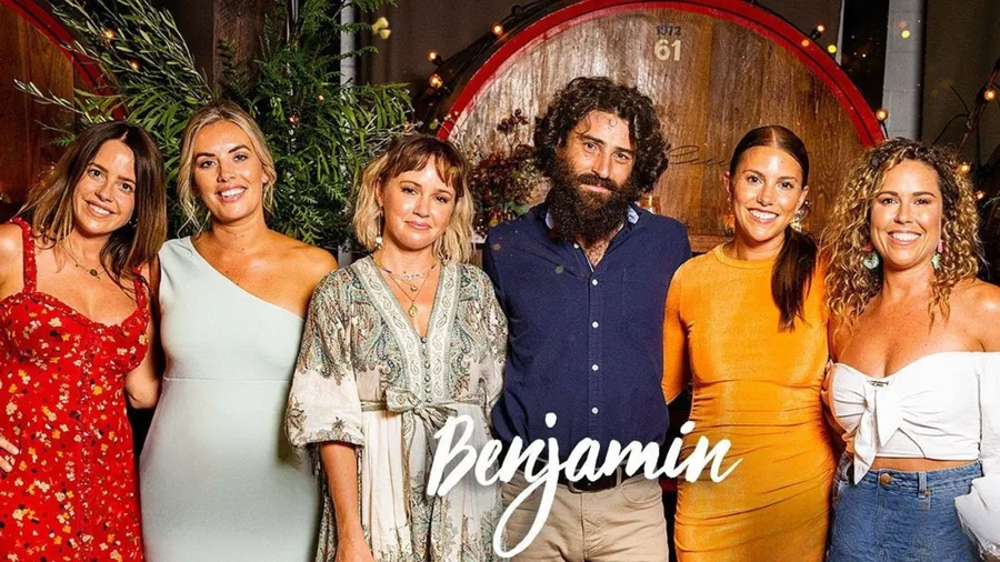 Farmer Benjamin with his ladies on Farmer Wants a Wife