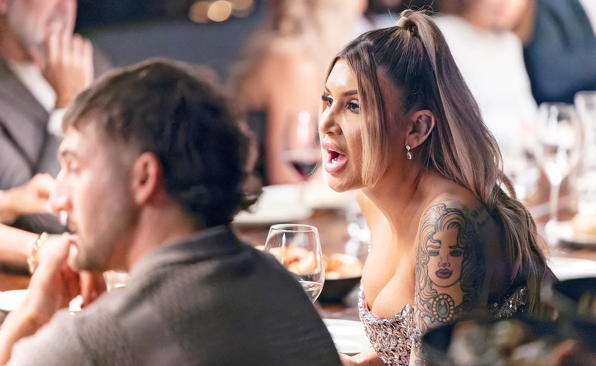 Gia from MAFS is involved in a heated exchange at the table at a MAFS Dinner Party.