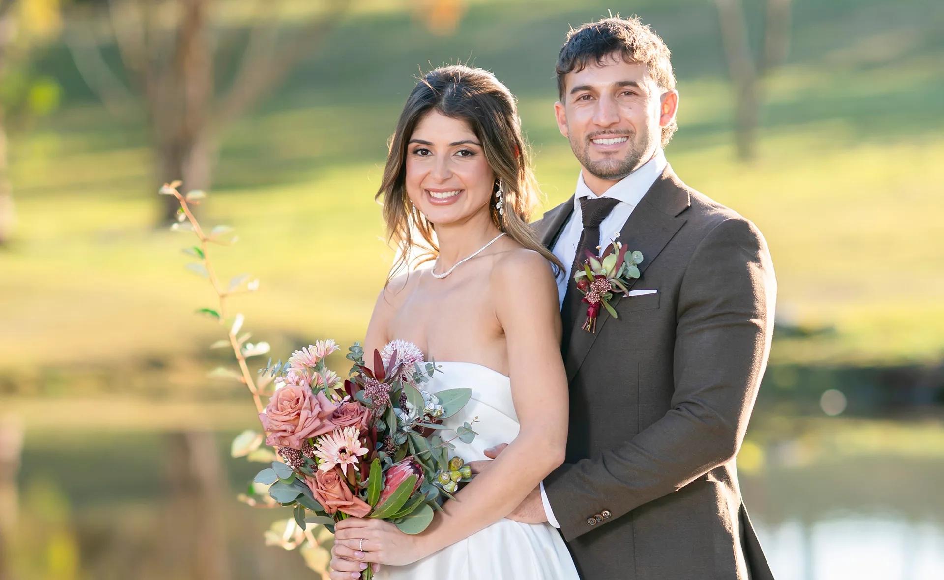Mel and Luke in their wedding photo on season 13 of MAFS.