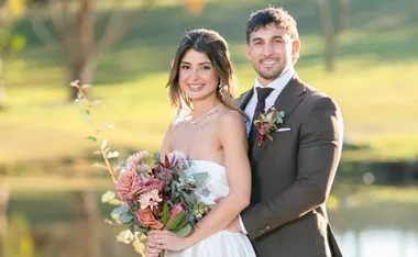Mel and Luke in their wedding photo on season 13 of MAFS.