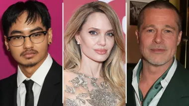 Maddox Jolie, Angelina Jolie and Brad Pitt