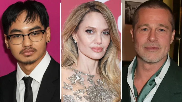 Maddox Jolie, Angelina Jolie and Brad Pitt