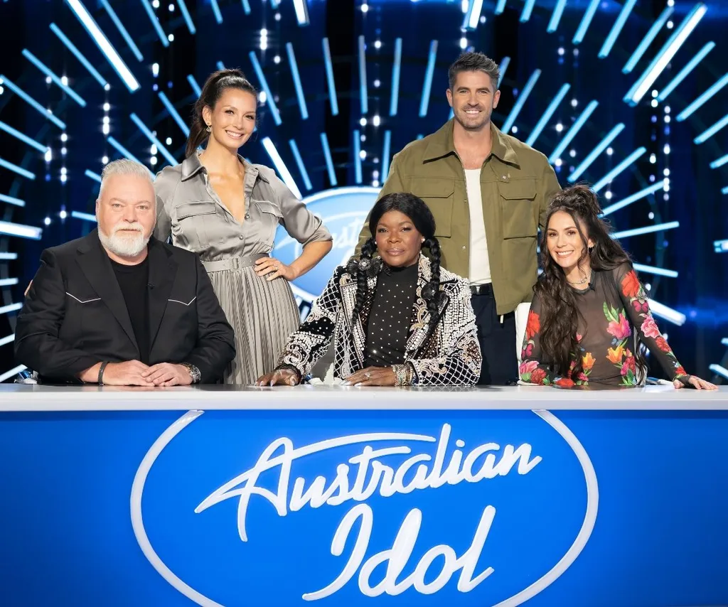 Australian Idol's Kyle Sandilands, Ricki-Lee, Marcia Hines, Scott Tweedie and Amy Shark