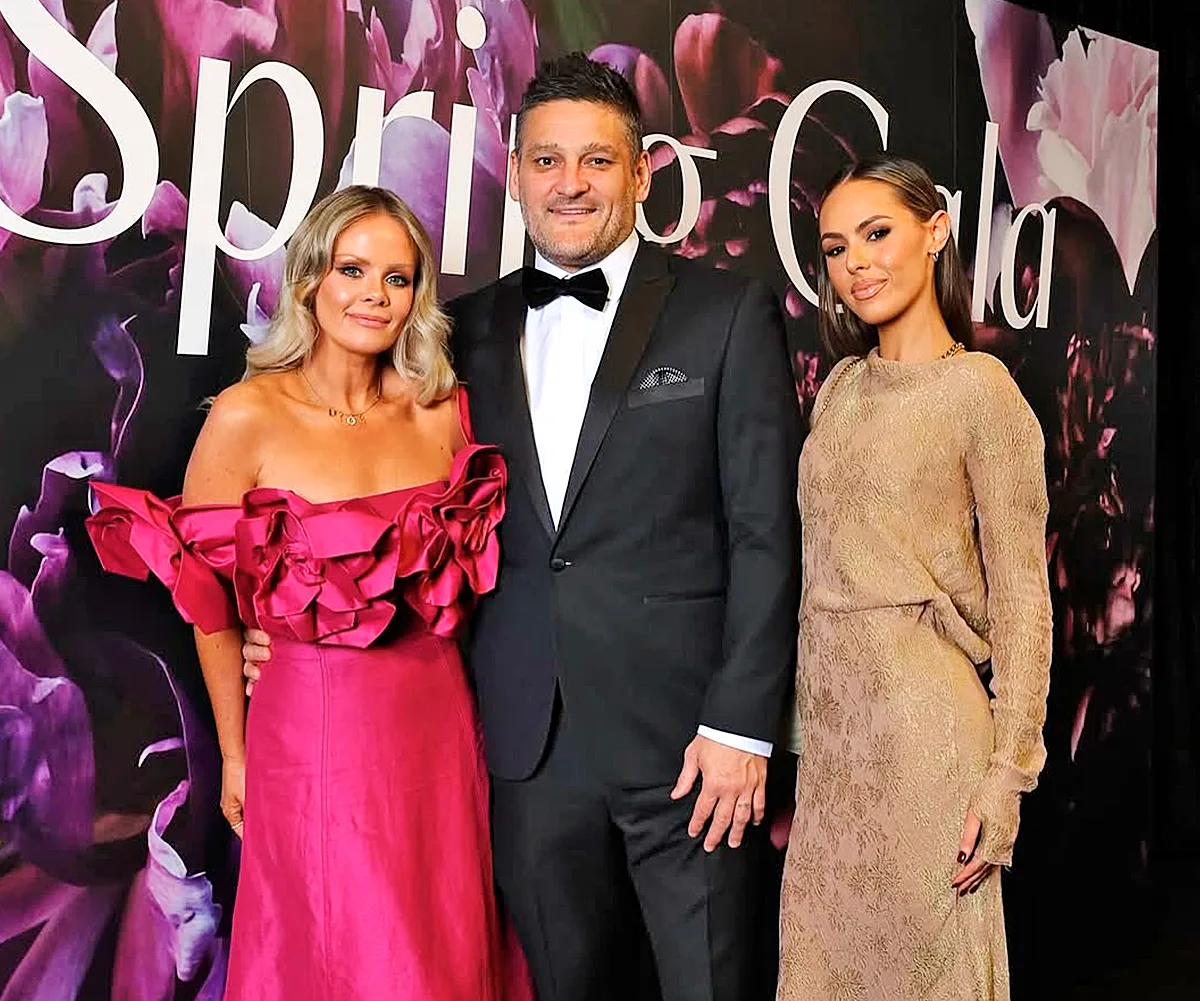 Mia Fevola with her parents Alex and Brendan at a Gala event.