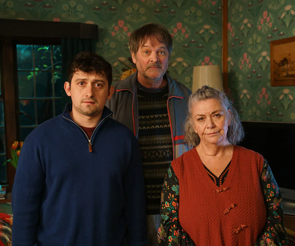 The Fendon family - Harry, William and Debbie - in Can You Keep a Secret?