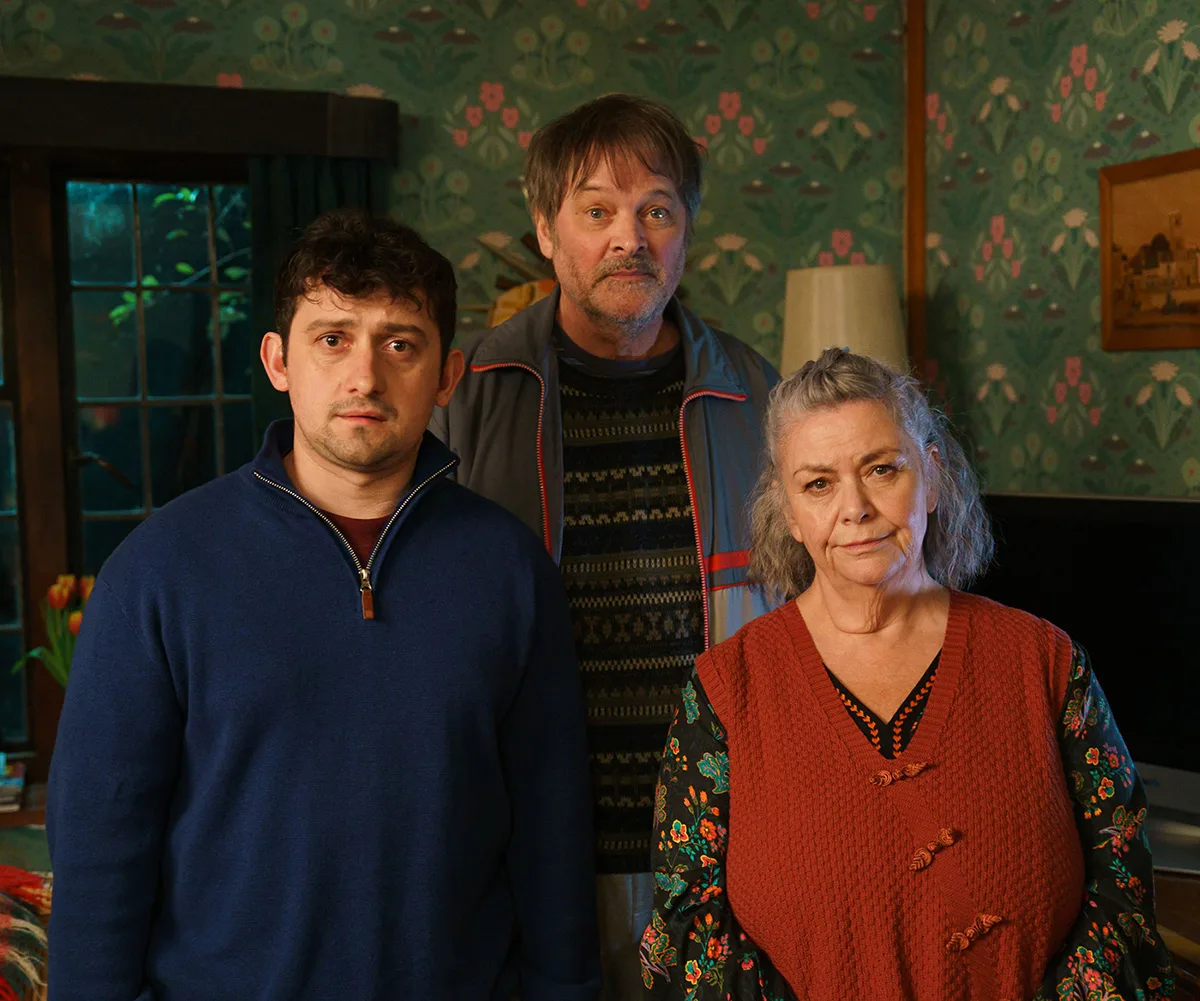 The Fendon family - Harry, William and Debbie - in Can You Keep a Secret?