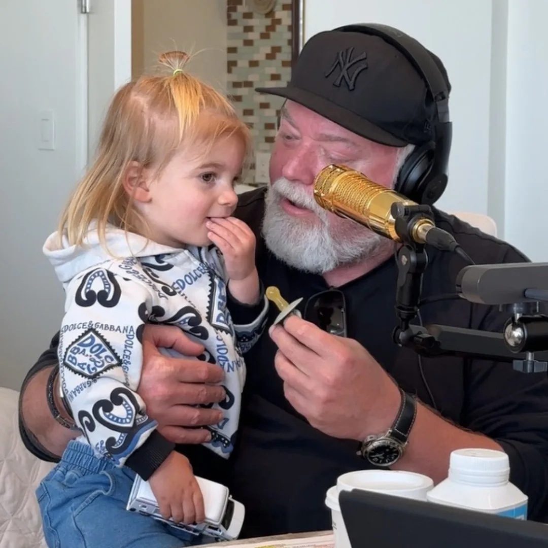 Kyle Sandilands with son Otto, 3
