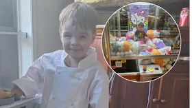 Ethan Hopper, who climbed inside a toy machine. (Image: Supplied)