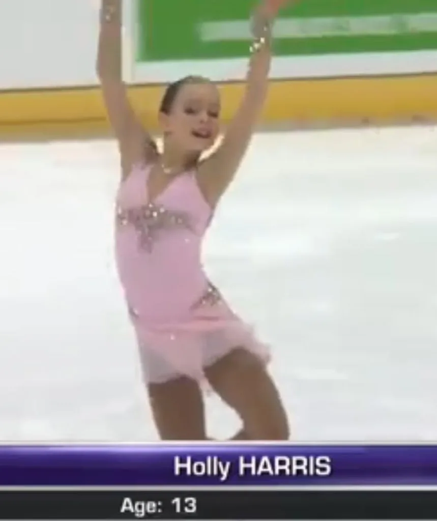 A young girl ice skating