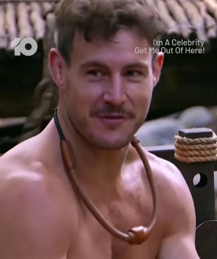 Luke Bateman goes topless in the I'm A Celebrity jungle