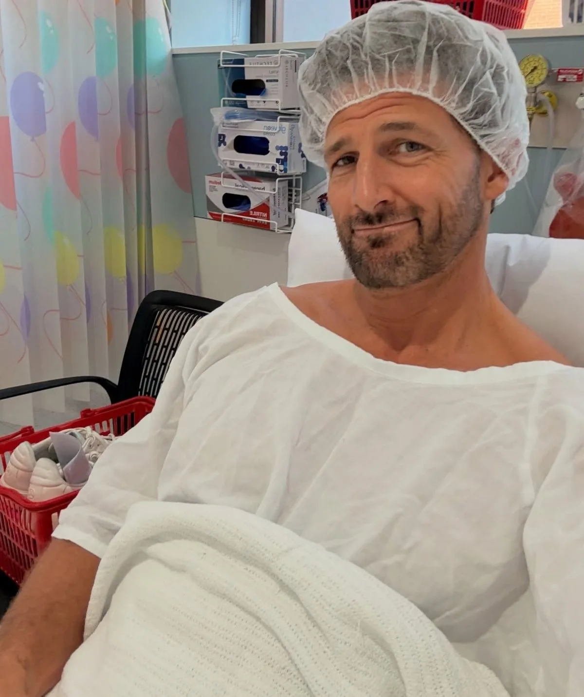 Tim Robards goes into hospital for a colonoscopy