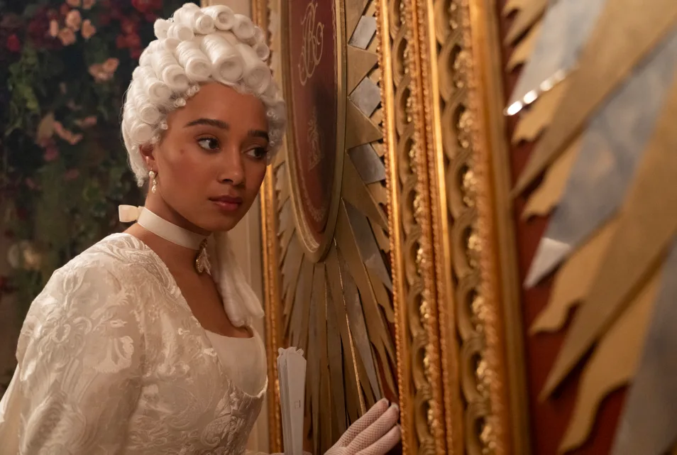 Alice Mondrich (Emma Naomi) is the Queen's new Lady-in-Waiting in Bridgerton