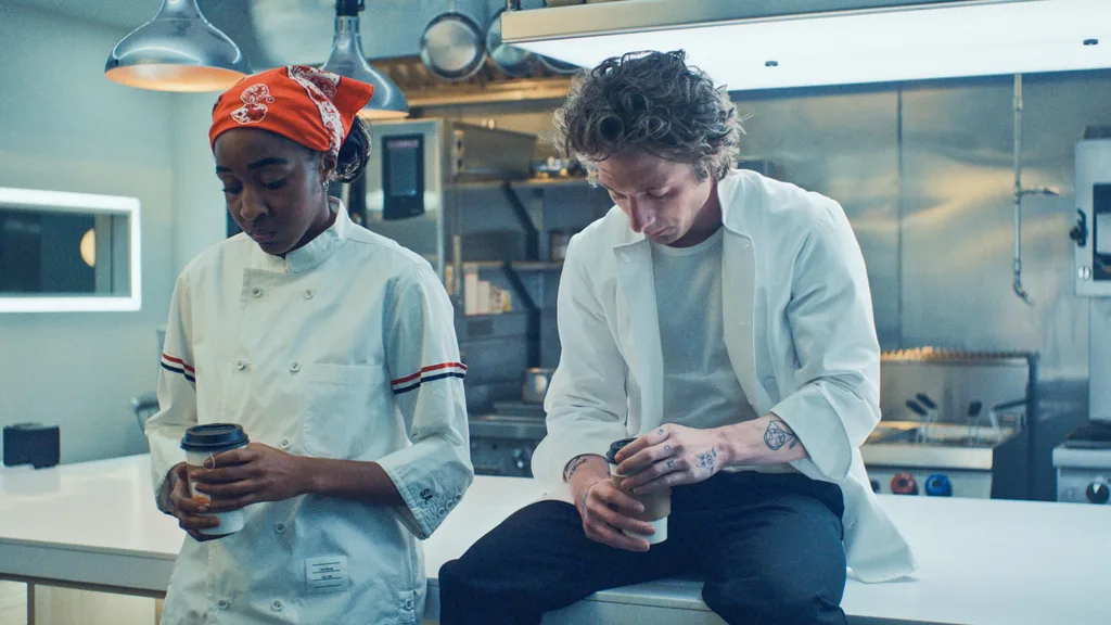 Ayo Edebiri and Jeremy Allen White star in The Bar