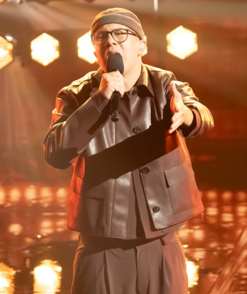 Charlie Moon performing on the Australian Idol stage.