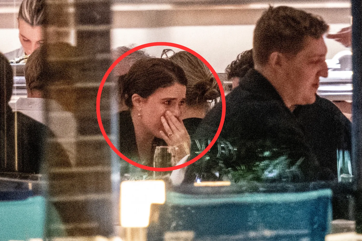 Princess Eugenie appearing tearful at dinner