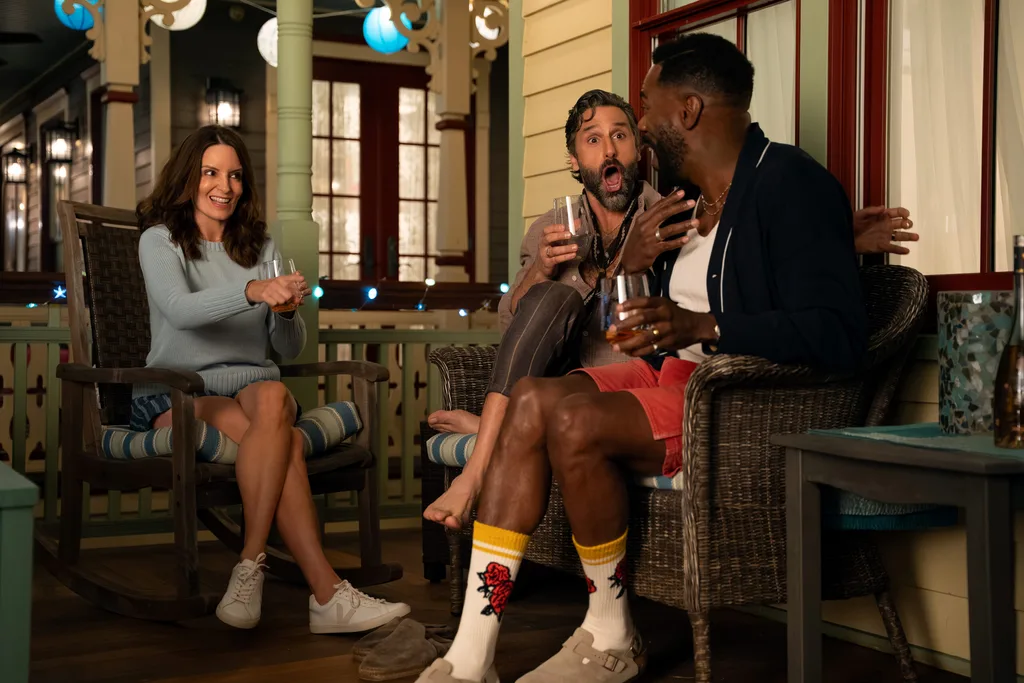 Tina Fey, Marco Calvani and Colman Domingo in The Four Seasons Season 2