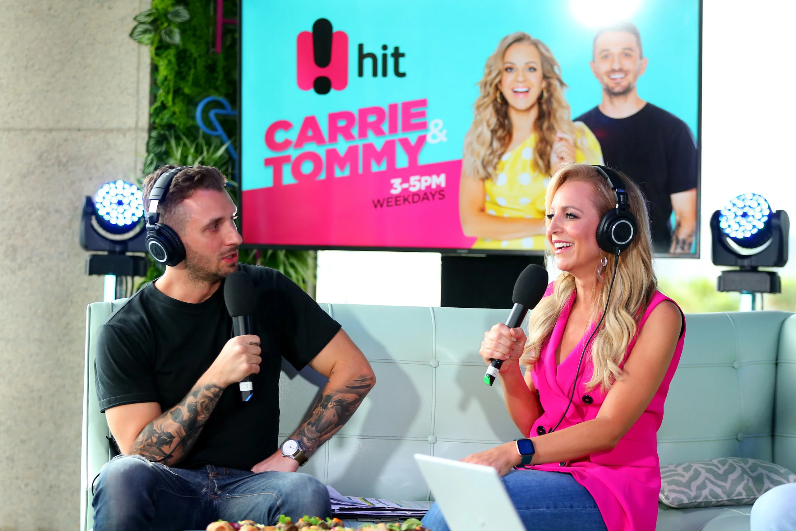 Tommy Little and Carrie Bickmore co-host the Carrie & Tommy drive-time radio show on the Hit Network