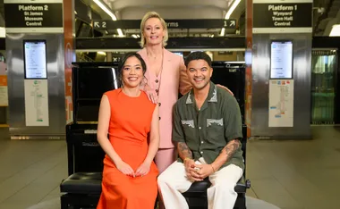 The Piano judges Andrea Lam, Amanda Keller, Guy Sebastian.