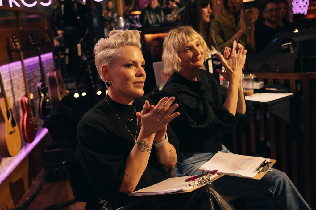 Pink and Kerri Kenney-Silver learn the ropes of hosting The Kelly Clarkson Show