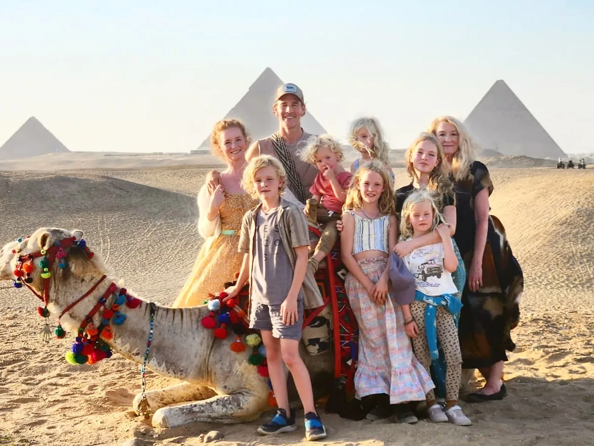 James Van Der Beek with his family in Egypt prior to his death