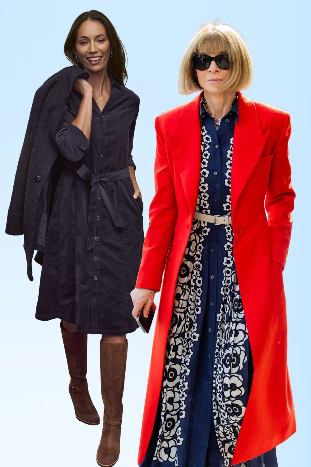 Black Pepper Winter Campaign model and Anna Wintor in red coat