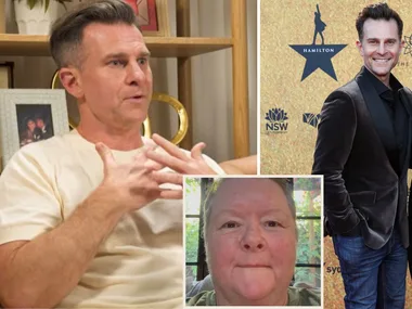 David Campbell, his wife Lisa and Magda Szubanski