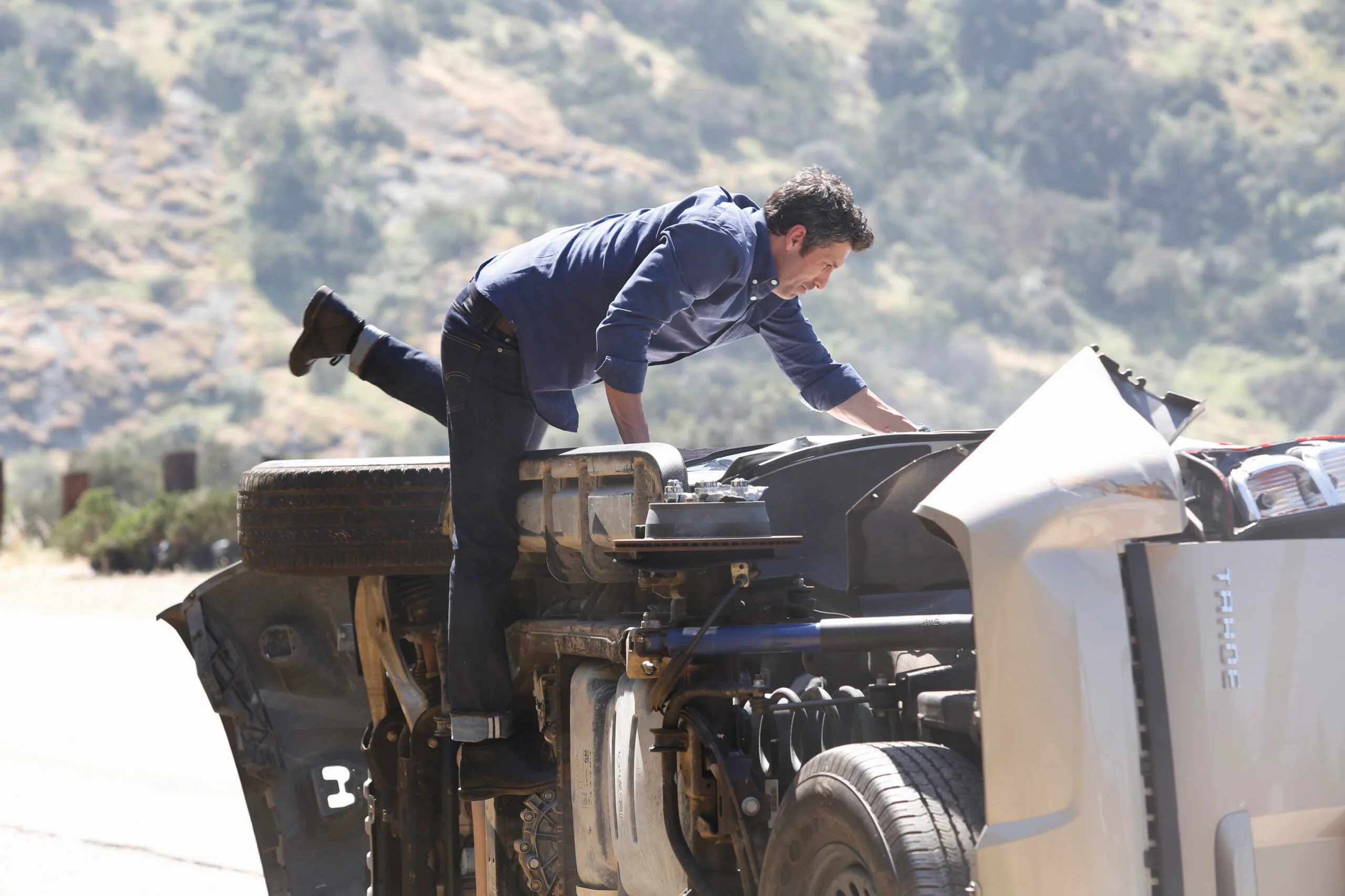 Derek springs into action after a car crash in Grey's Anatomy