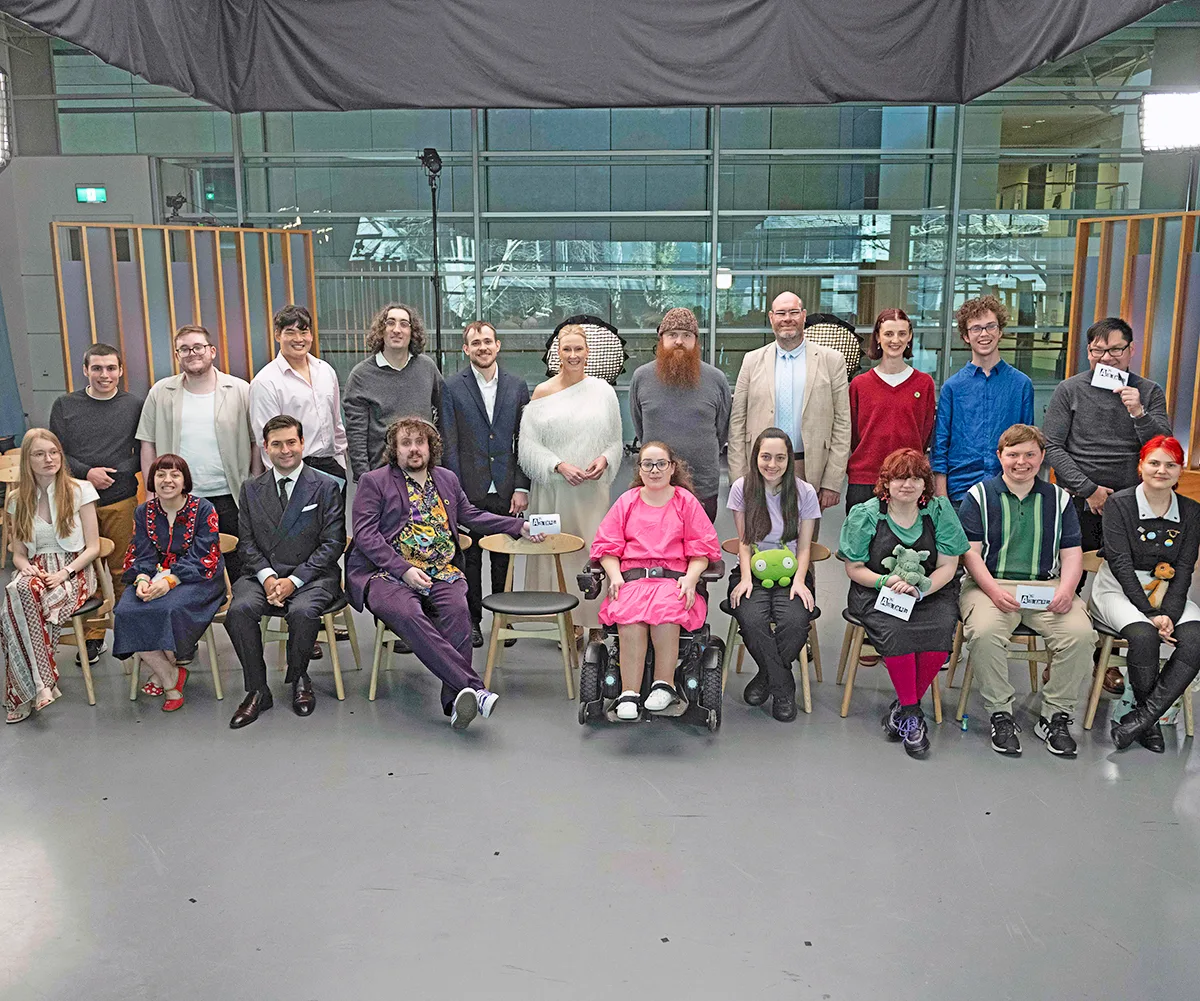 A group shot of the autistic journalism students from The Assembly