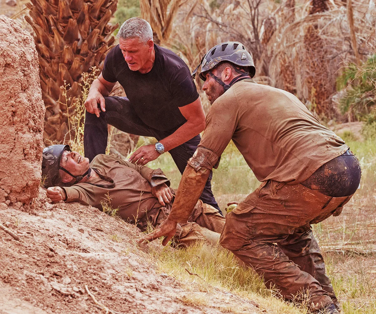 Natalie with DS Billy (left) and Ben Cohen in SAS.