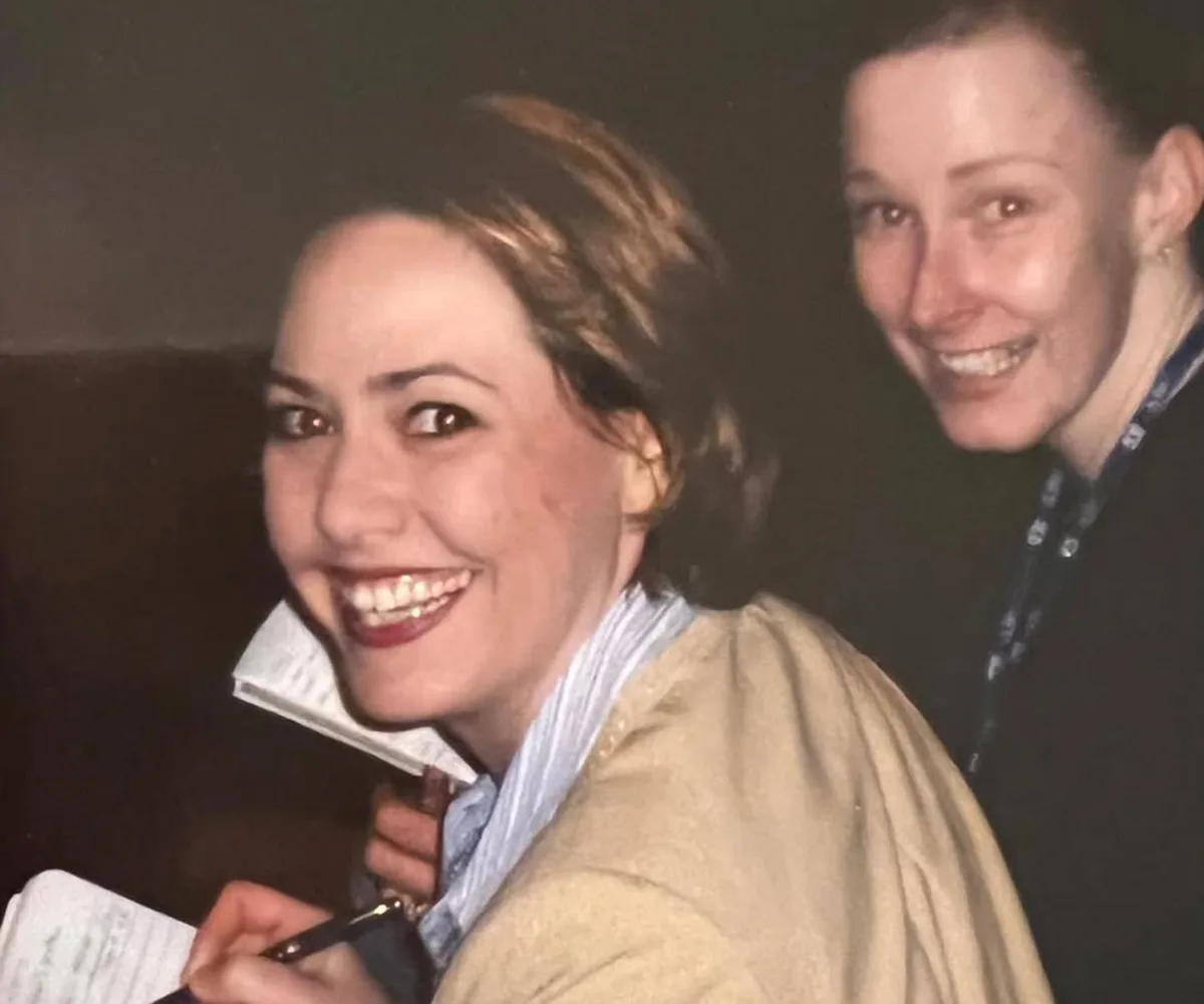 Lisa Millar and Leigh Sales smile, in a photo snapped many years ago