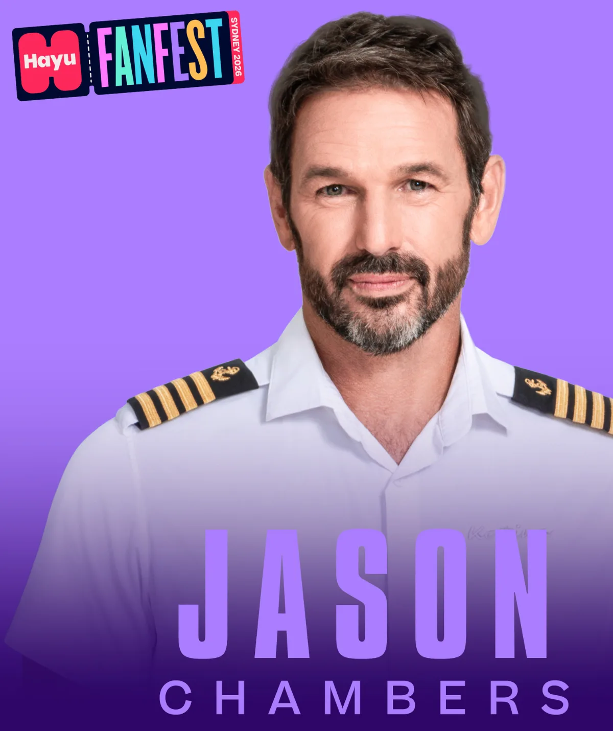 Jason Chambers in a press shot for Hayu FanFest.