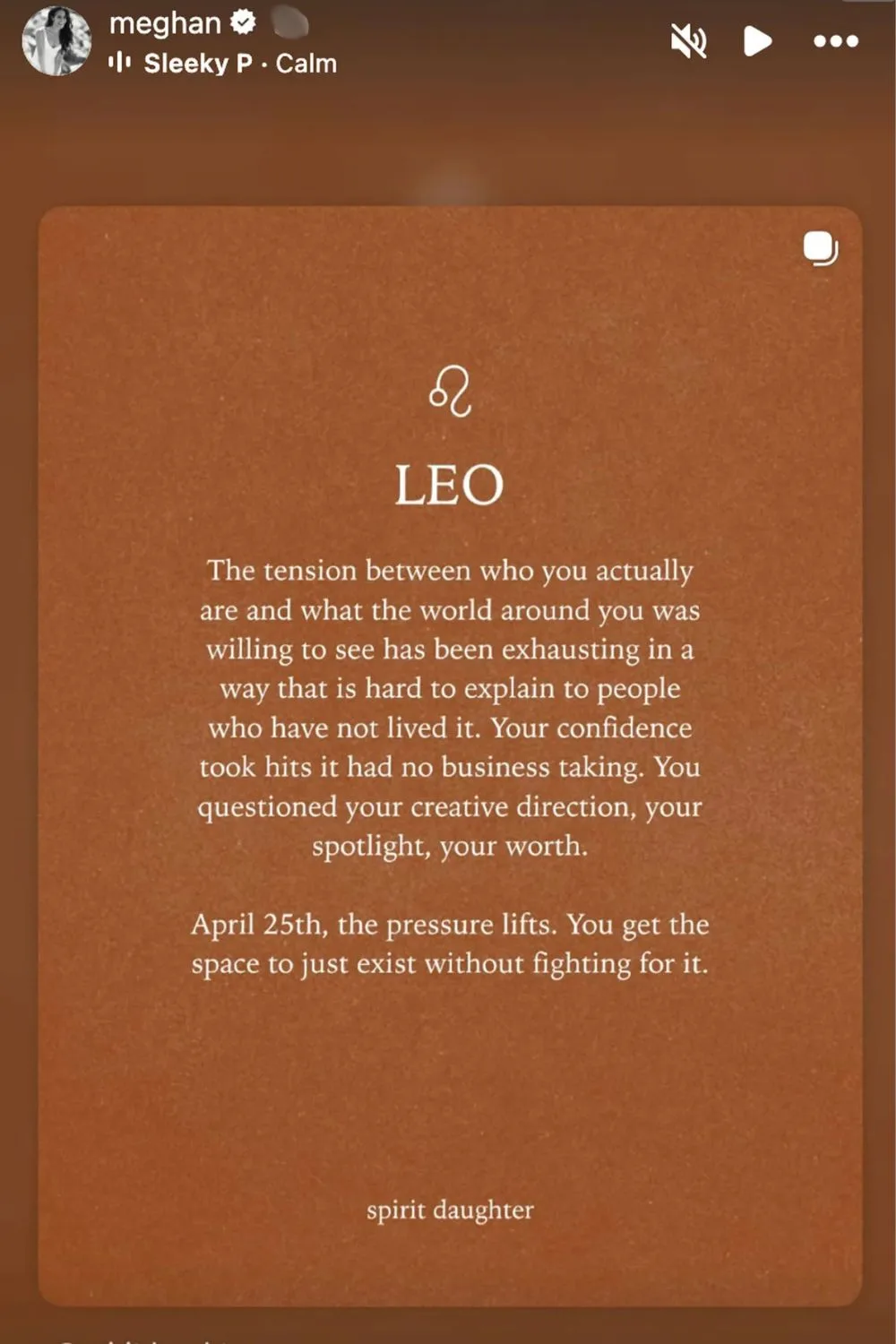 The horoscope reading shared by Meghan Markle