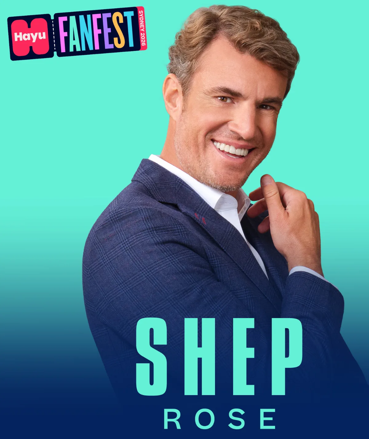 Shep Rose in a press shot for Hayu FanFest.